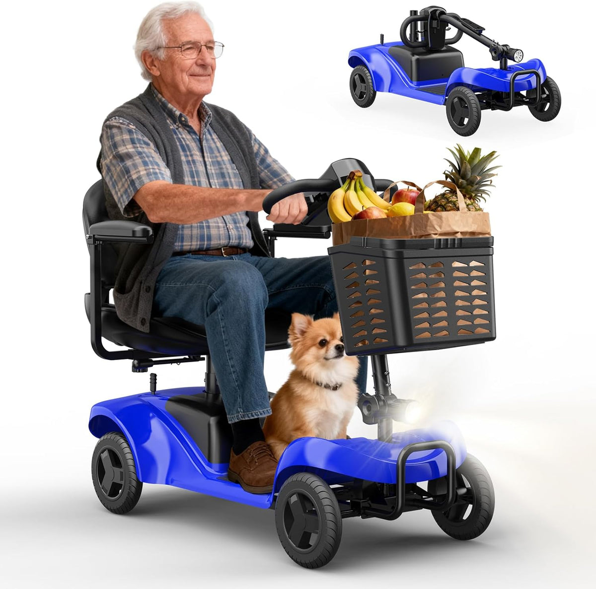 Mobility Scooter for Adults,4 Wheel Mobility Scooter,15 Miles Range,300W Battery