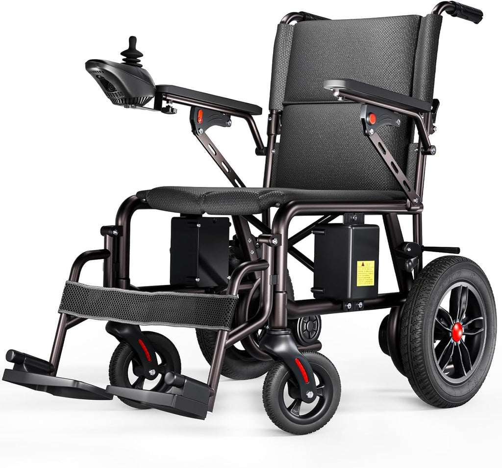 Electric Wheelchair for Adults - 15 Miles Long Travel Range, Lightweight Folding, Motorized Power Chair for Indoor/Outdoor Mobility - Compact Size